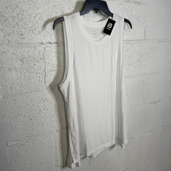 ID Ideology Women's Flowy Side-Slit Knit Tank Top white Large - Picture 2 of 5